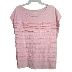 Liz Claiborne top pink ruffle size large